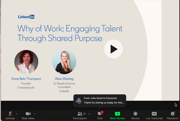The why of work: Anne Bahr Thompson LinkedIn Lead Client event